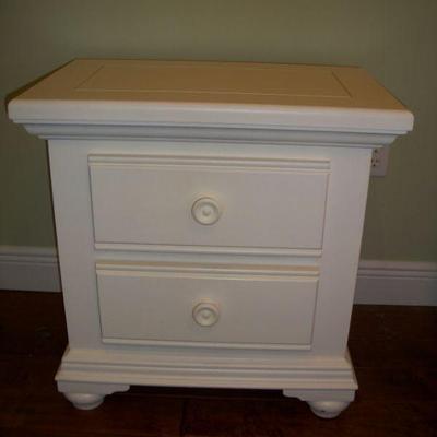 ***SOLD*** Vintage Broyhill Furniture "Pleasant Isles" Collection Pair of White 2 Drawer Nightstands - $180.00/Pair