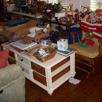 ***BIN*** American Drew Furniture "Camden" Collection in Buttermilk Coffee Table with 2 Drawers and 4 Storage baskets - $225.00