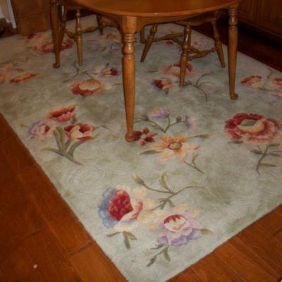 Vintage Royal Palace Handmade 6ft x 9ft "Watercolor Silhouette" Rug