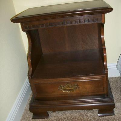 Nightstand #1 included in Vintage Ethan Allen Full Bedroom set.