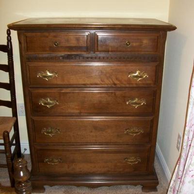 6 Drawer Dresser included in Vintage Ethan Allen Full Bedroom Set.