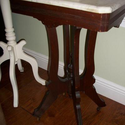 Close up of wood base
