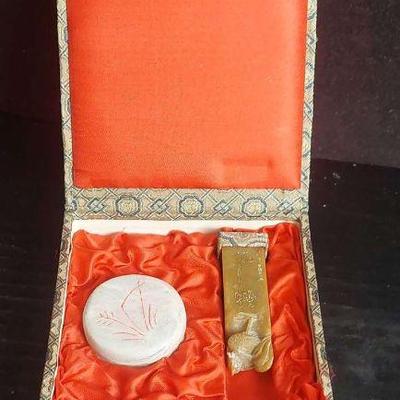 Vintage Chinese Carved Stone Stamp Set