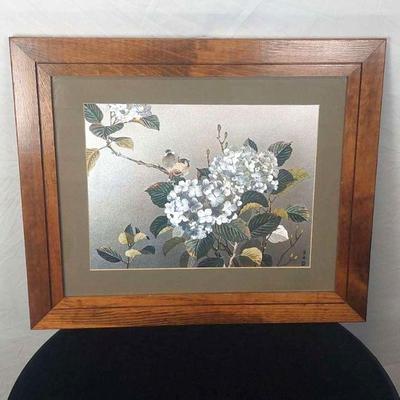 "Birds and Hydrangeas" - Foil Etched Artwork by Michael F. Ingbar