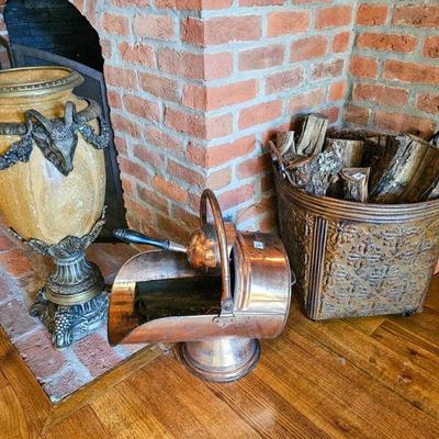 Copper coal scuttle