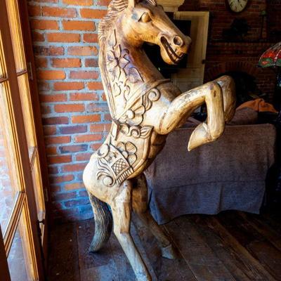 Huge wood horse