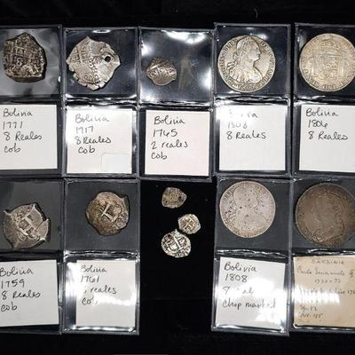 Spanish Colonial coins, 8 reale cobs