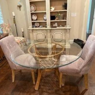 Glass and Bamboo vintage table