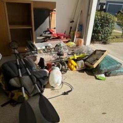 Inflatable kayak and paddles 