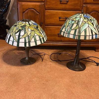 6 stain glass lamps