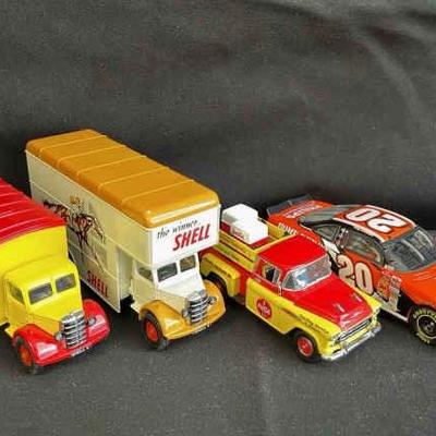 Three Metal Diecast Vehicles * Corgi Shell * Matchbox CocaCola * Action