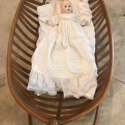 Antique Dolls & Cradle