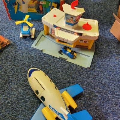 fisher price farm, gas station, hospital
