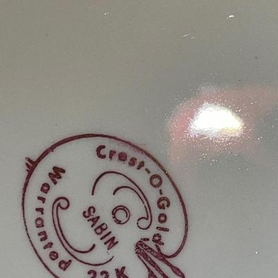 CREST O GOLD Sabin Fine China Dinner Plates Round 22K 1930s 