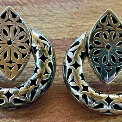 Sterling Silver Handmade Pierced Post Earrings - Total Weight - 23.19 Grams 