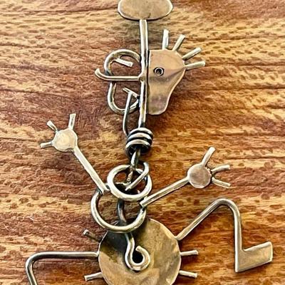 Sterling Silver Handmade Modernist Pendant - Total Weight 8.52 Grams 