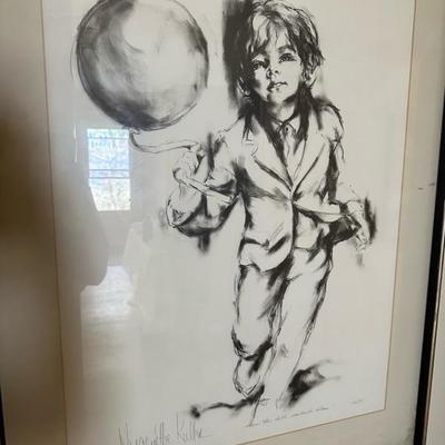 Where The Child Wandered Alone By Hyacinthe Kuller Baron, Signed and Numbered Lithograph 