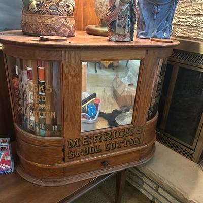 Antique Merricks Sewing Spool Cabinet MINT CONDITION