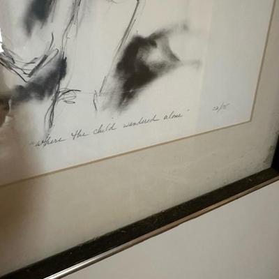 Where The Child Wandered Alone By Hyacinthe Kuller Baron, Signed and Numbered Lithograph 