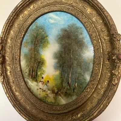 "Pastoral Scene" By Stefanos Sideris, Oil On Masonite