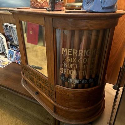 Antique Merricks Sewing Spool Cabinet MINT CONDITION