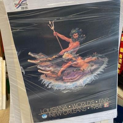 New orleans 1984 words fair poseidon print lithograph nc0017
