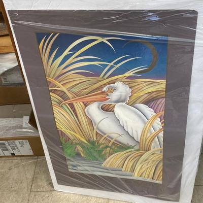 New orleans 1984 words fair crane print lithograph nc0014