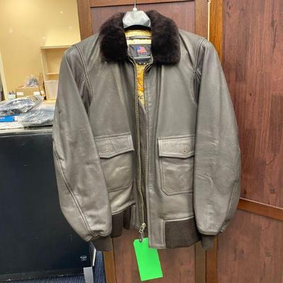 Hs5005a us wings leather jacket coat size lm
