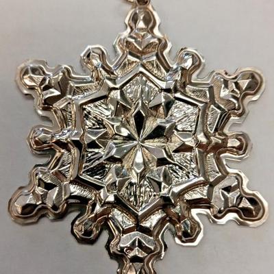 Gorham 1971 sterling silver christmas snowflake ornament jm3145 2