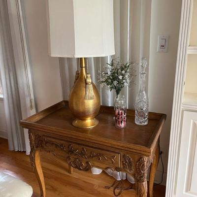 pair of French Provincial Louis XV style end tables