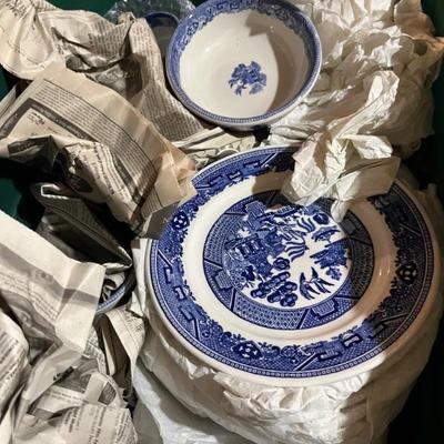 lots of sets of china--Pickard, Wedgwood, funky 1970s Mikasa, blue and white, and more