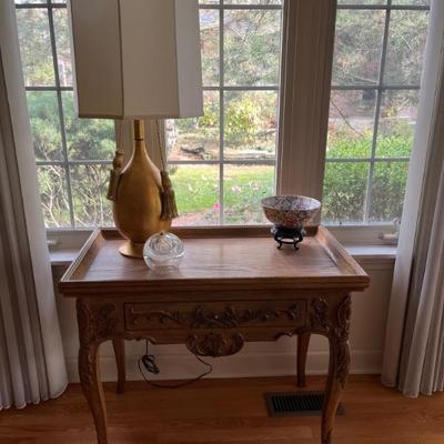 pair of French Provincial Louis XV style end tables
