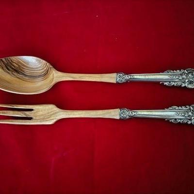 Grande Baroque by Wallace Silversmiths sterling-handled salad serving set