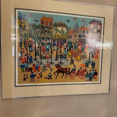 "Une Marchande Des Fleurs" by Claudine, Romanian artist. Limited edition serigraph.