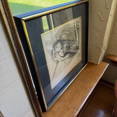 Kathe Kollwitz offset print of original charcoal drawing