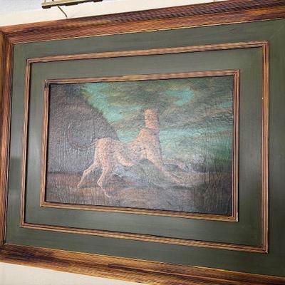 Unknown artist, surrealistic folk art animal, paint on panel