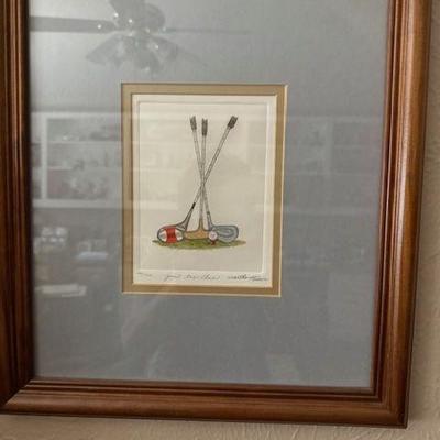 "Join The Club" by Martha Hinson, hand colored etching