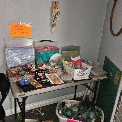 Crafting supplies 2 for $1. YARN $1 each