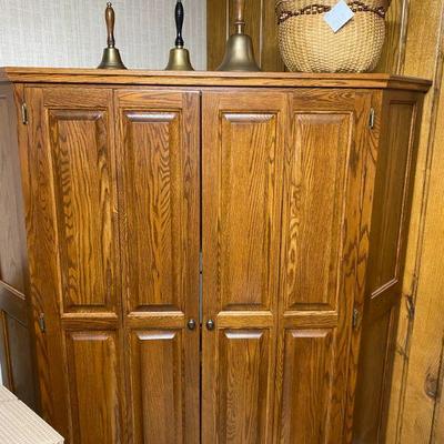 Oak corner cabinet