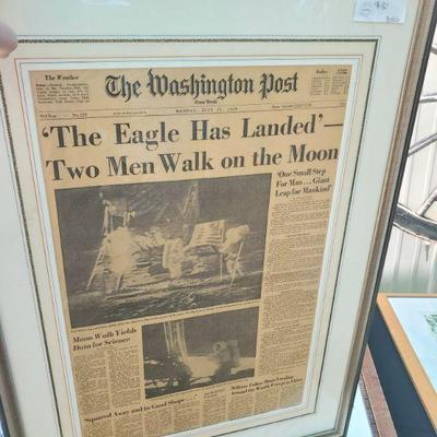 Framed the eagle has landed paper 