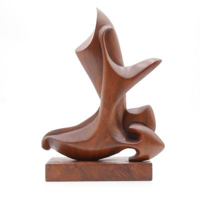 Abstract Carved Wood Sculpture