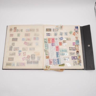 Paramount Stamp Album & 4 Pages of Assorted Stamps