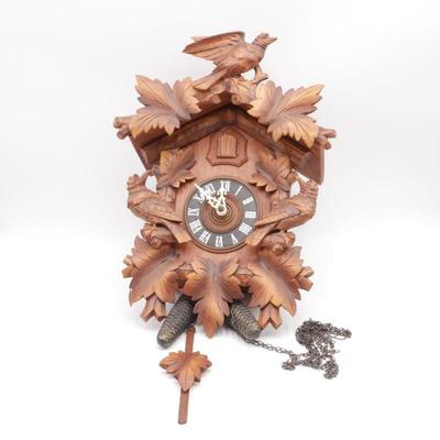 German Carved Wooden Cockoo Clock