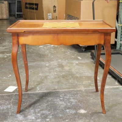 Inlayed Wood Flip Top Game Table