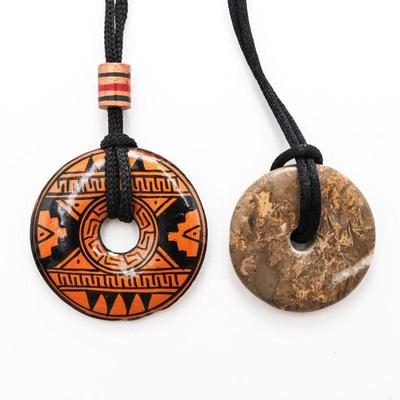 Pair Of Donut Pendant Necklaces