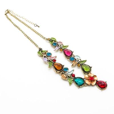 Sale Photo Thumbnail #230: Flower Statement Multi Color Necklace