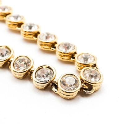 Gold Plated Round Stone Tennis Bracelet