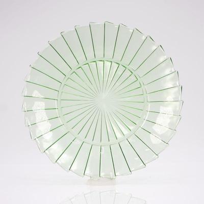 Green Vaseline Glass Pinwheel Plate