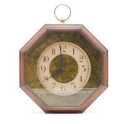 Octagonal Wooden Frame Wall Clock