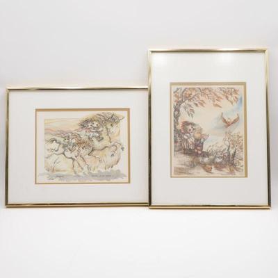 Pair of Jody Bergsma Limited Edition Art Lithographs